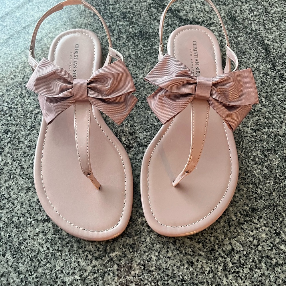 Christian Siriano Blush Bow Sandals